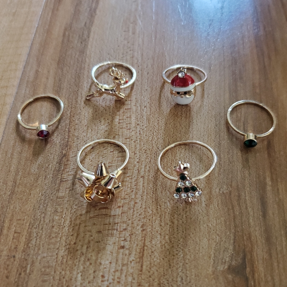 Various Gold Christmas Rings